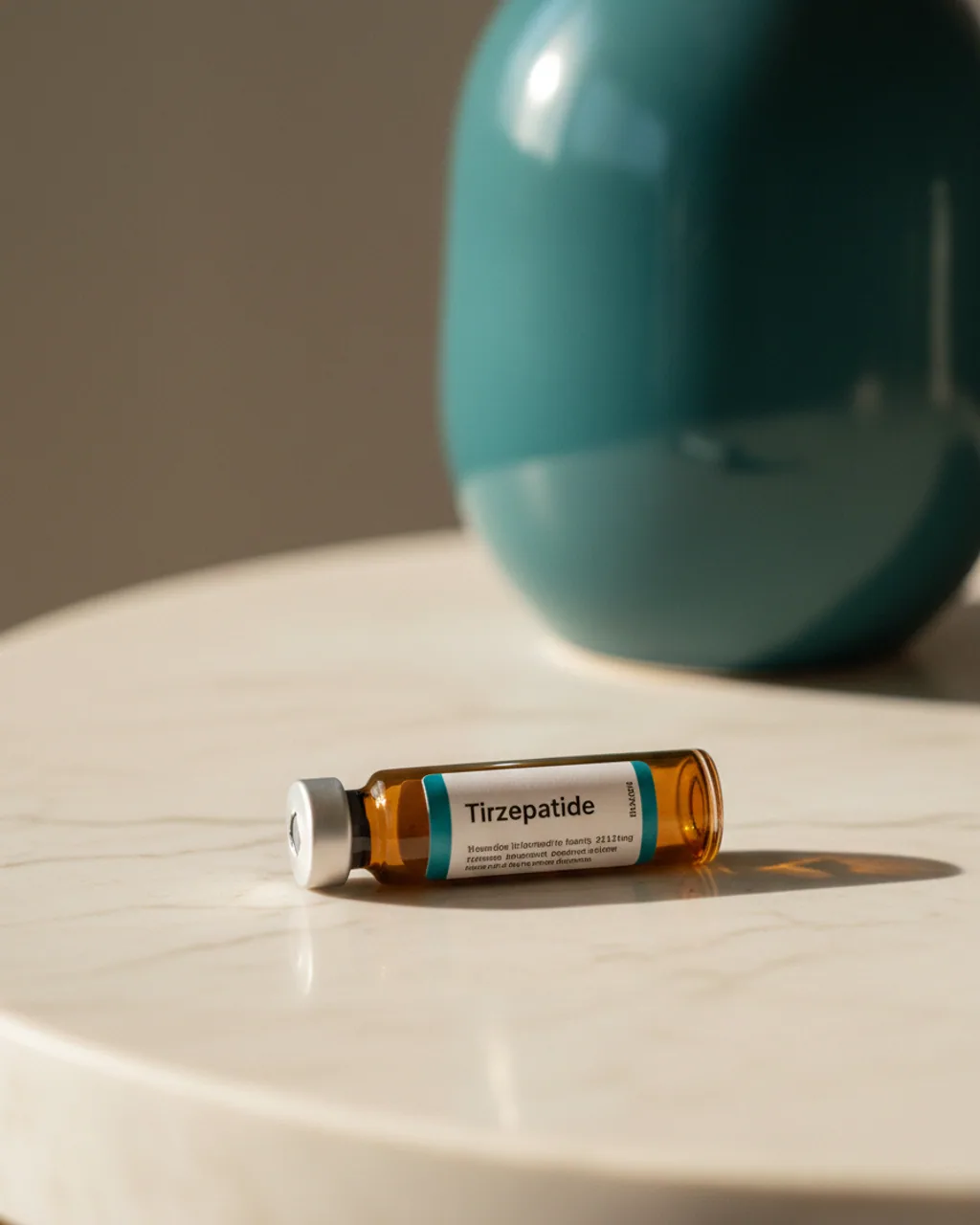 Tirzepatide amber peptide vial product shot